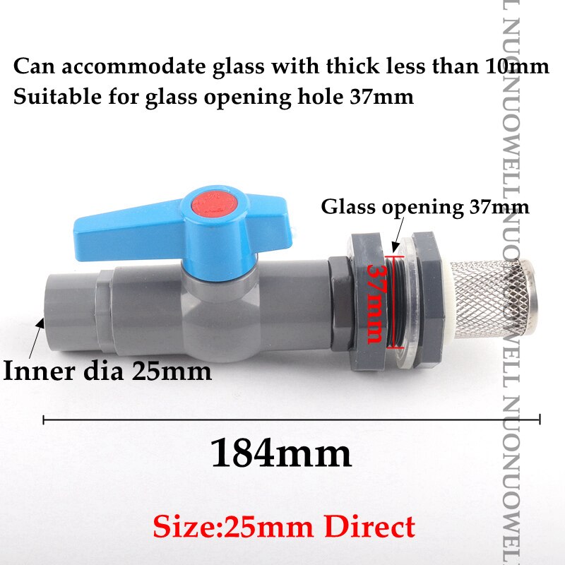 20 25 32 mm 1/2 "~ 1" PVC Water Tank Joint Filte Combination Valve Water Aquarium Fish Tank Connection DIY Combination Suit: Grey 25mm Direct