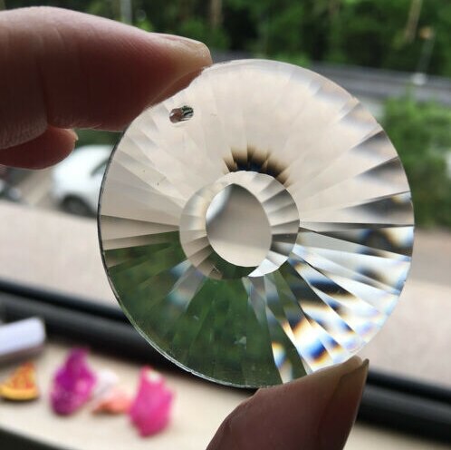 12pc Ronde Facet 45mm Clear Crystal Criss Prism Suncatcher Glas Kroonluchter Hanger