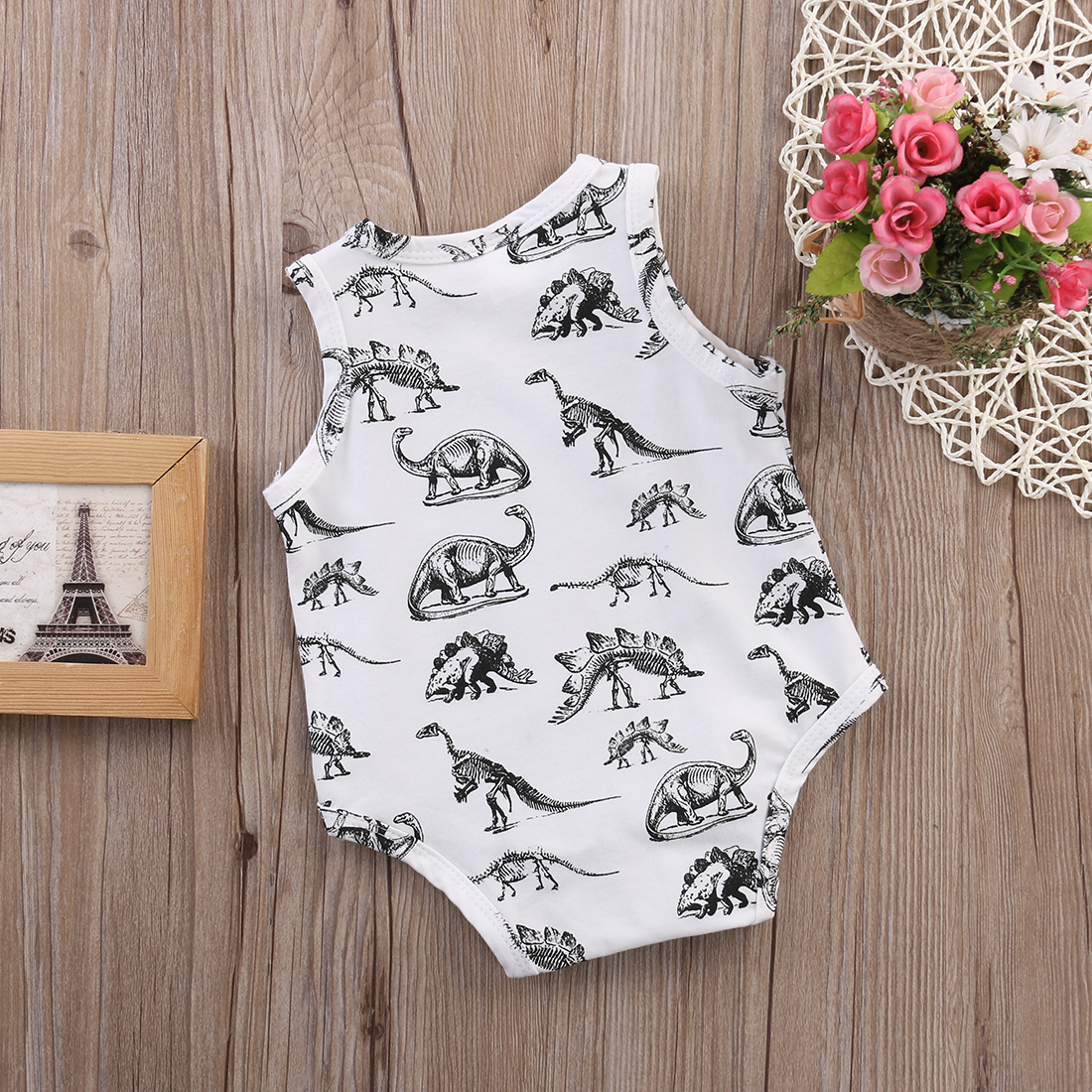 Baby Jongen Meisje Kleding Mouwloze Dinosaurussen Romper Zomer Pasgeboren Jumpsuits Cartoon Zomer Kleding