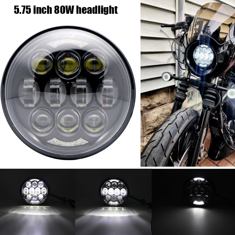 headlight for 883 Harley Dyna Sportster XL883 XL1200 5.75 inch motorcycle round led headlight assembly High power with lens