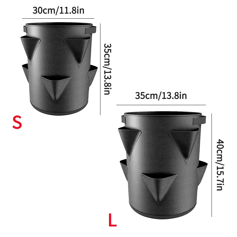 Felt Potato Grow Bag Reusable Planting Grow Pot Multi-Mouth Vegetable Fruit Plant Bag Hanging Planter Garden Supplies