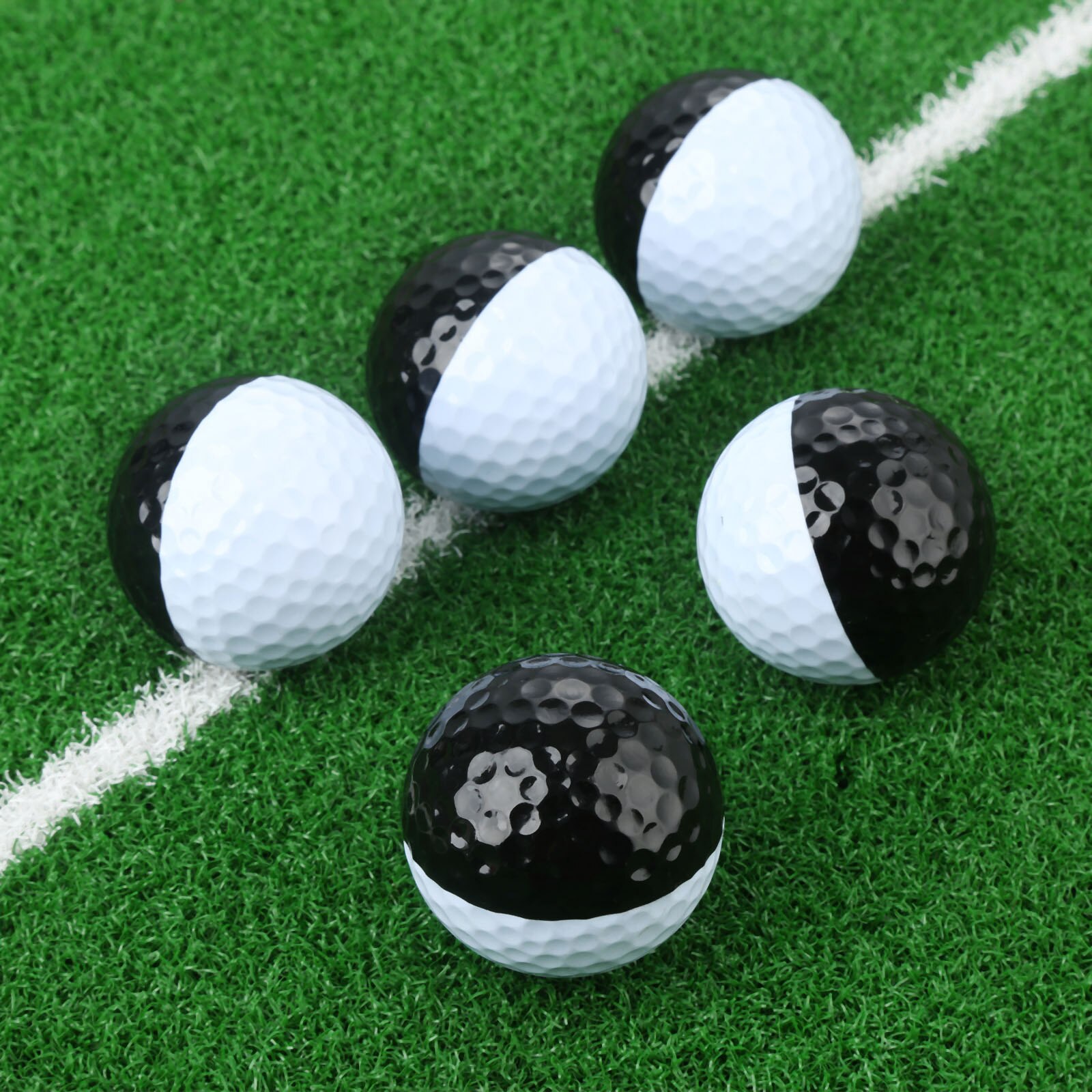 1 Pc pallina da golf a doppio livello in bianco e nero diametro 42.7mm palline da allenamento in gomma sintetica per allenamento sportivo interno