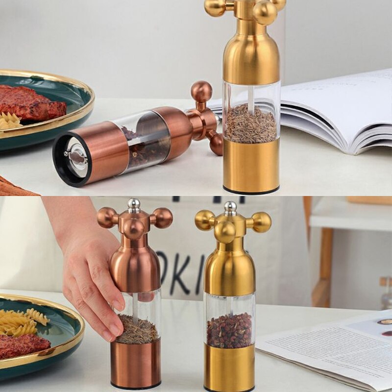 Stainless Steel Grinder Manual Salt Pepper Mill Ceramic Core Sesame Spice Grinder Spice Shakers BBQ Tools Kitchen Accessories