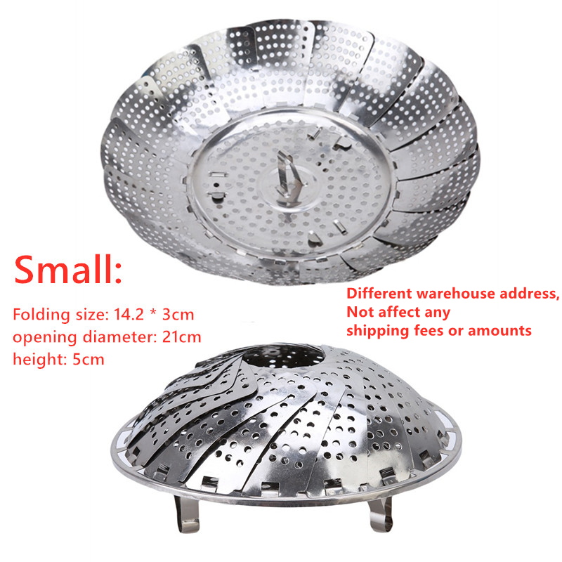 Stainless Steel Multifunctional Steamer Plate Silver Magic Retractable Folding Steaming Fruit Plate Disk: Dark Khaki
