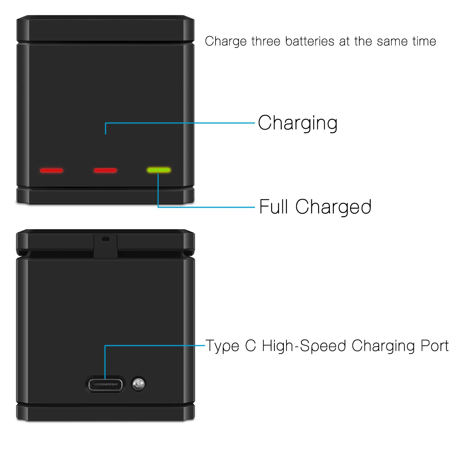 For GoPro Hero 7 hero 6 hero 5 Black Battery or Triple Charger for Go Pro Hero7 6 hero5 Black camera battery