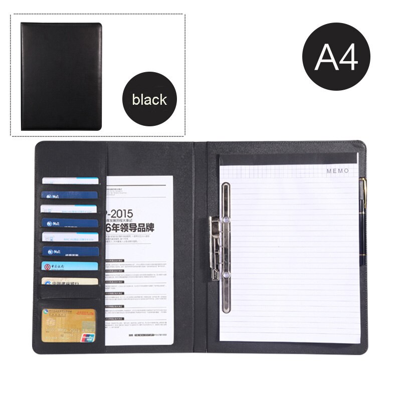 Popular trends PU faux leather conference report folder A4 file folders for documents signature sales office supplies 1211A: black
