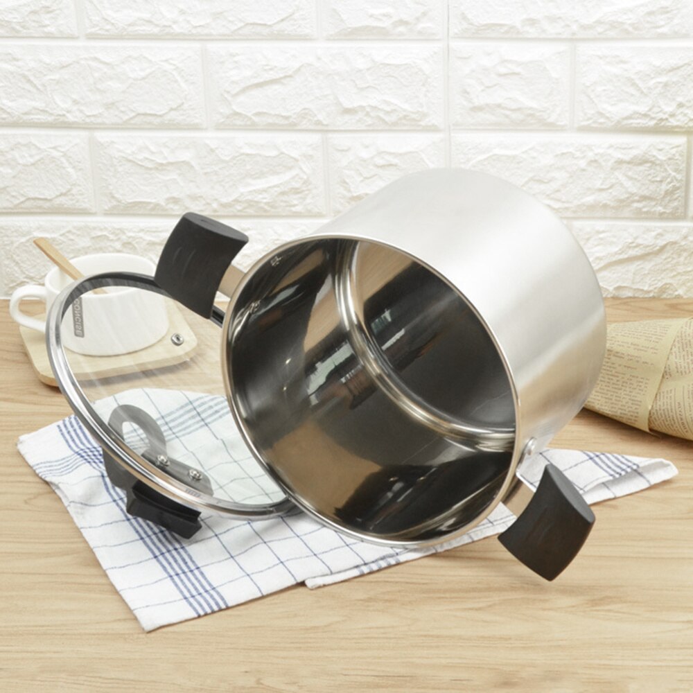 1Pc Stew Pot Durable Multi-function Two Handle Cooking Pot Stainless Steel Stew Pot Soup Pot for Home