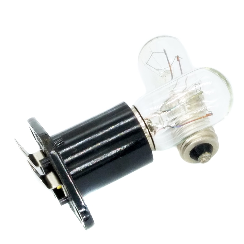 Adaptador de soporte de lámpara Led E14, piezas de horno microondas de luz de 220V, 15W, 4cm de ancho, pie curvado, resistente a altas temperaturas, 5 uds.