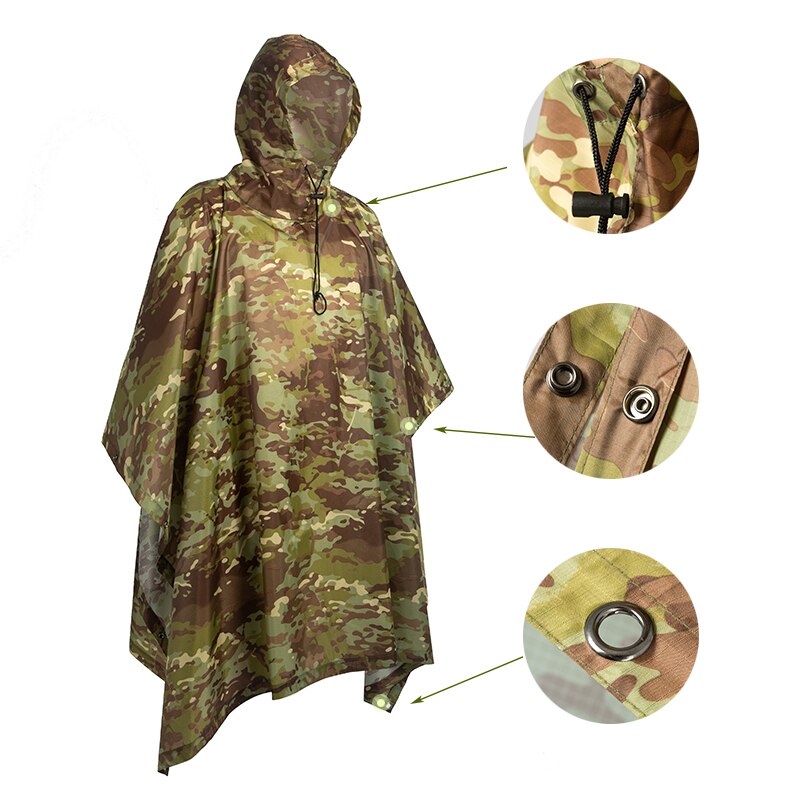 Giacca impermeabile impermeabile Poncho pioggia con cappuccio 3 in 1 per uomo donna adulto moto Poncho pioggia tenda da esterno stuoia da Picnic