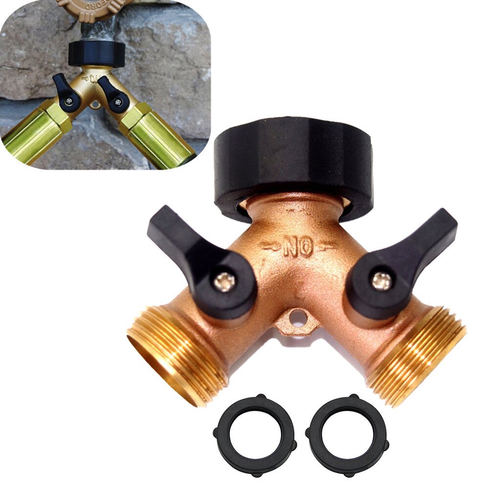 Tuyau d'arrosage robinet séparateur connecteur tuyau d'arrosage réparation joint séparateur robuste 2 voies en laiton massif Y Valve femelle connecteur # jsw
