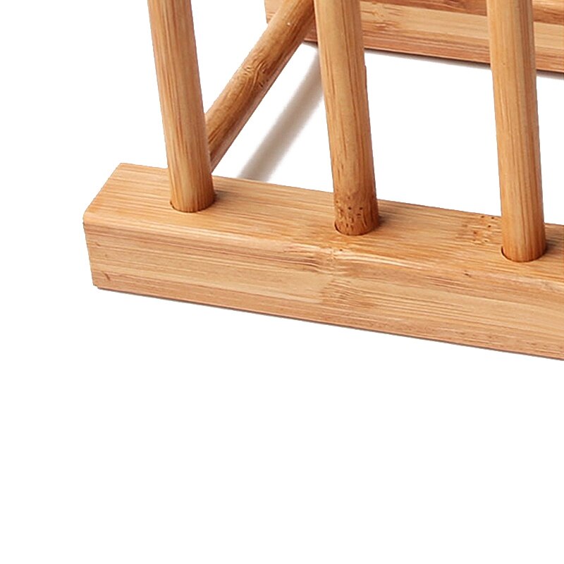 Dish Rack Pots Wooden Plate Stand Wood Kitchen Cup Display Drainer Holder
