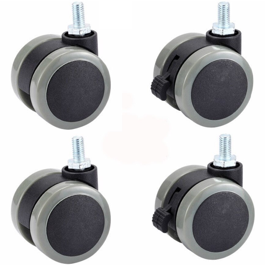 Height Adjustable Desk Leg Casters Desk Wheels Set of 4 pcs with Locking Casters Fit for Standing Desk: Gray color