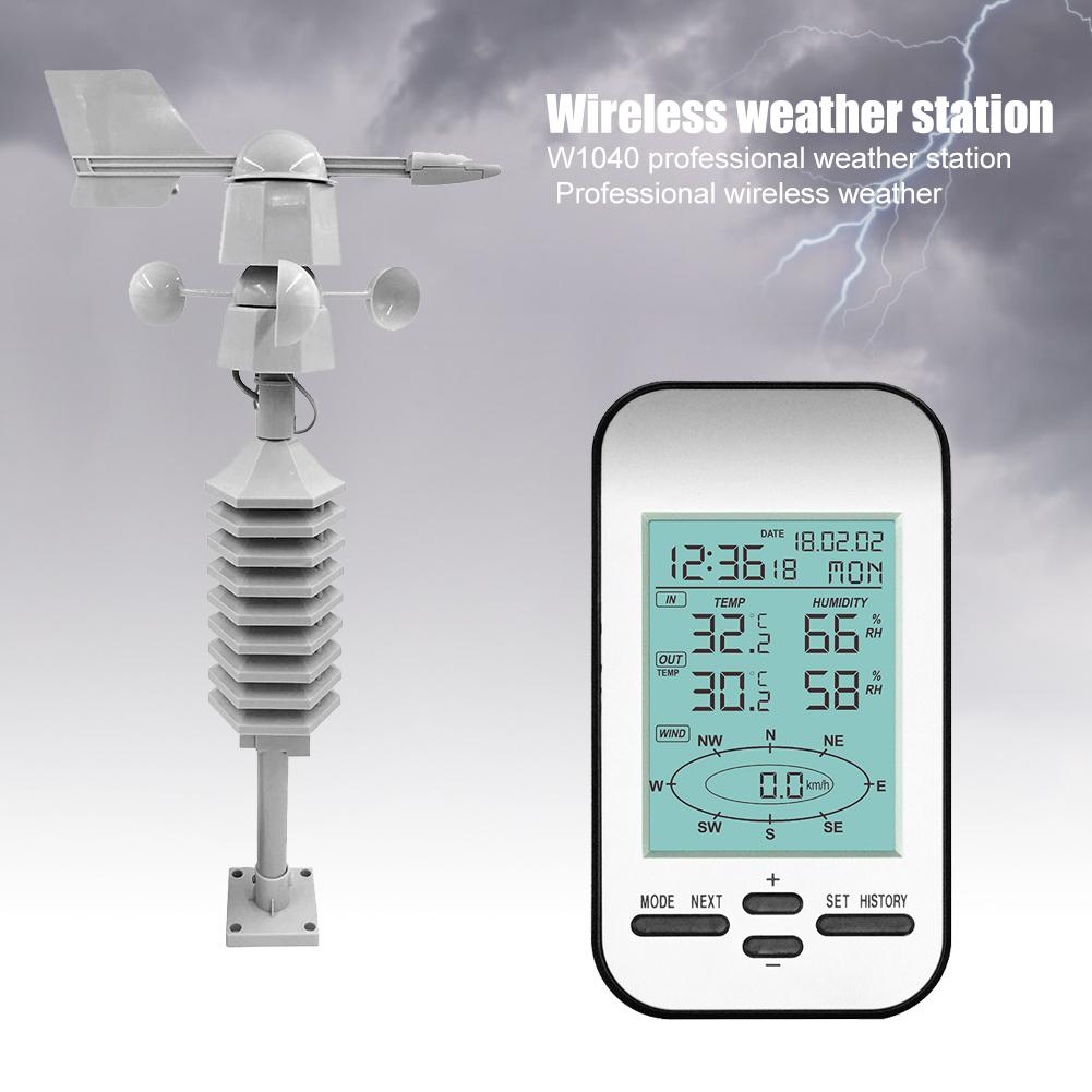 433MHz WS0232 Wireless Weather Station Clock Wind Speed Direction Sensor