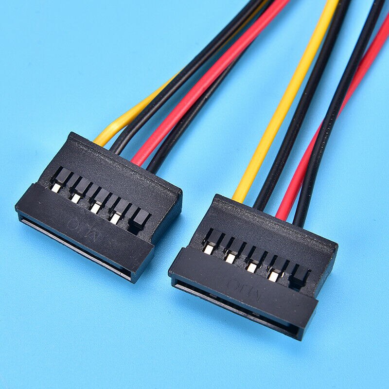 1 Pc 2 Sata Dual Power Y Splitter Adapter 4 Pin Naar Dubbele 15 Pin Sata Power Cable Ca.. 22 Cm