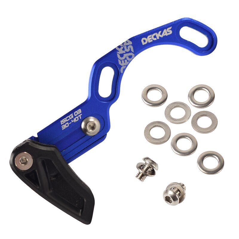 DECKAS Bike Chain guide MTB Bicycle chain guide 1X System ISCG03/ISCG05/BB mount CNC Single Speed Wide Narrow Gear Chain Guide: ISCG03 Blue