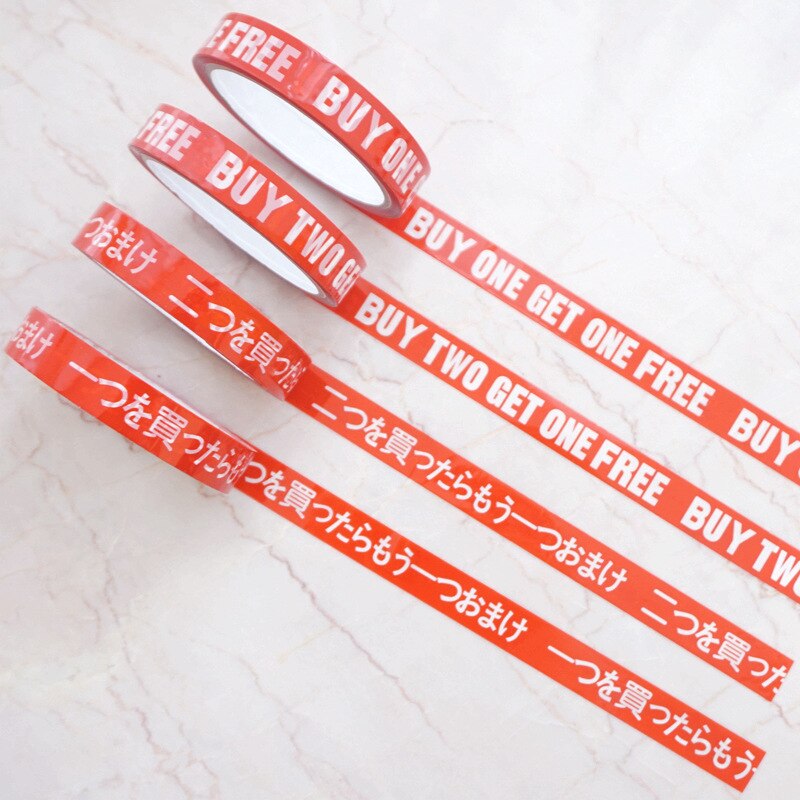 1/Roll 18mm*25m Warning Tape Sticker English/Japanese Sign Buy1get1 DIY Sticker Adhesive Tapes For Mall Store Shop
