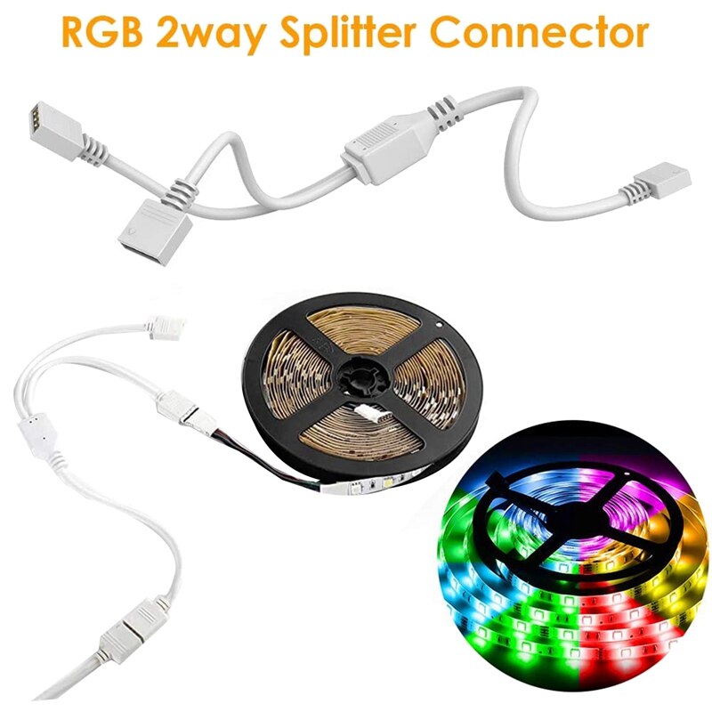 Led Strip Light Connectors Kit,4 Pin Conductor Light Strip Splice,10mm Tape Light Connector for SMD 5050 RGB Strip