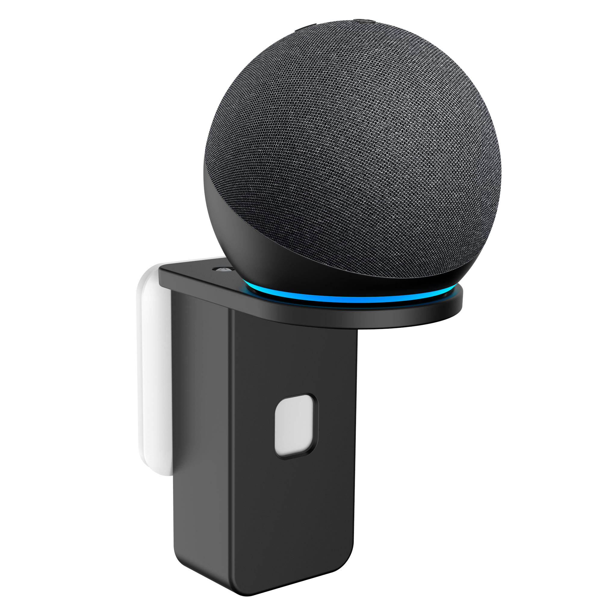 SPORTLINK Outlet Wall Bracket For Alexa Echo Dot 4th Generation Wall Mount Holder Stand Smart Speaker Shelf Space Saving Bedroom: Black