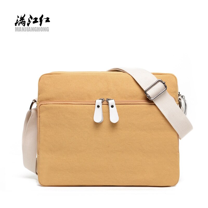 Style Messenger Bag All Match Casual Commuter Oblique Canvas Multifunctional Bag 10 Inch: Yellow