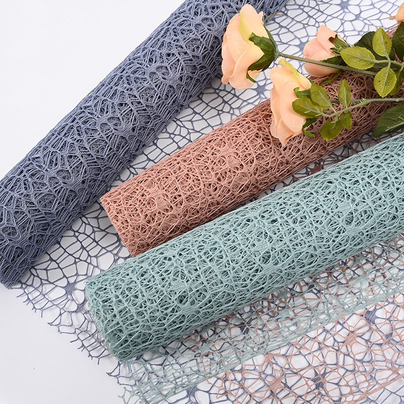2Sheet 50*66cm Jacquard Wild Goose Net Flower Wrapped Yarn DIY Craft Party Valentine's Day Rose Bouquet Wrapping Mesh Gauze
