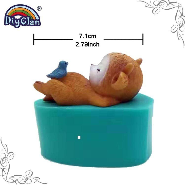 Molde de silicona modelo ciervo SICA para hacer jabón de velas, serie Animal, molde de arcilla del molde para pastel de Fondant, herramientas de decoración de Chocolate y cemento: S0546XL