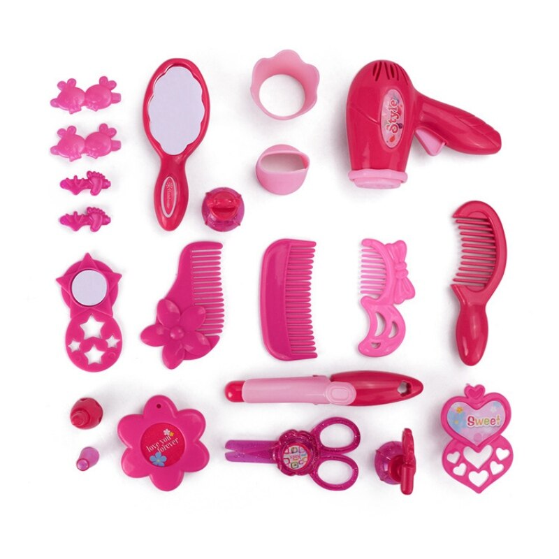 1Set Baby Cosmetics Girls Makeup Set Pretend Play House Toys Comb Mirror Beauty Hair Salon Toy Children Makeup Tools