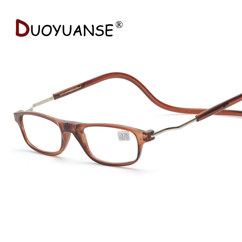 Duoyuanse læsebriller mænd/kvinder anti-træthed magnet foldning praktisk ultralette hyperopi briller til ældre