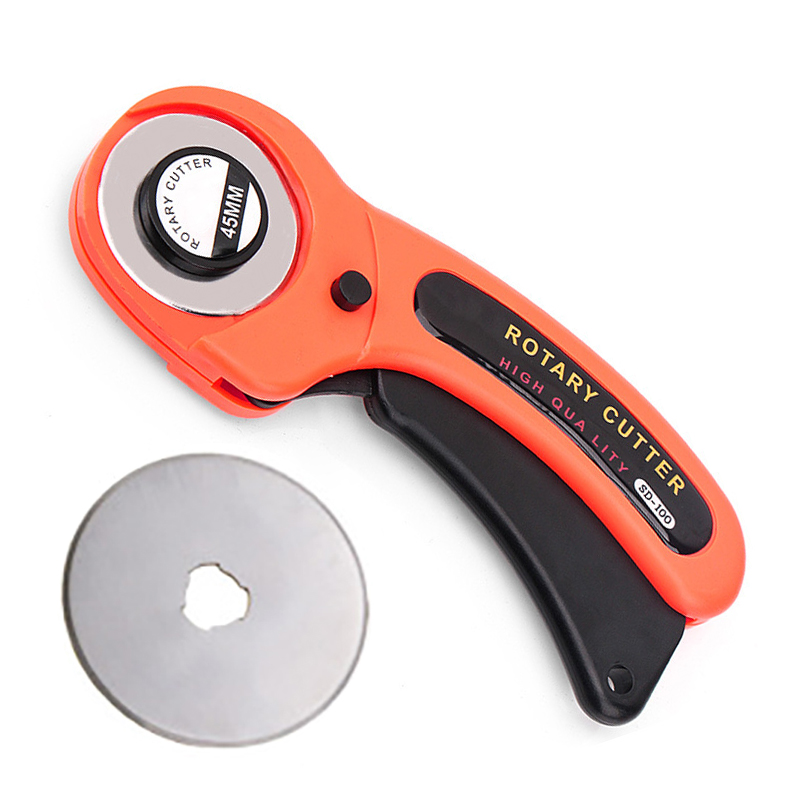 45MM Rotating wheel cloth knife leather knife paper knife round wallpaper knife hob dotted curve wavy line utility knife Cutter: Knife with 1 Blade