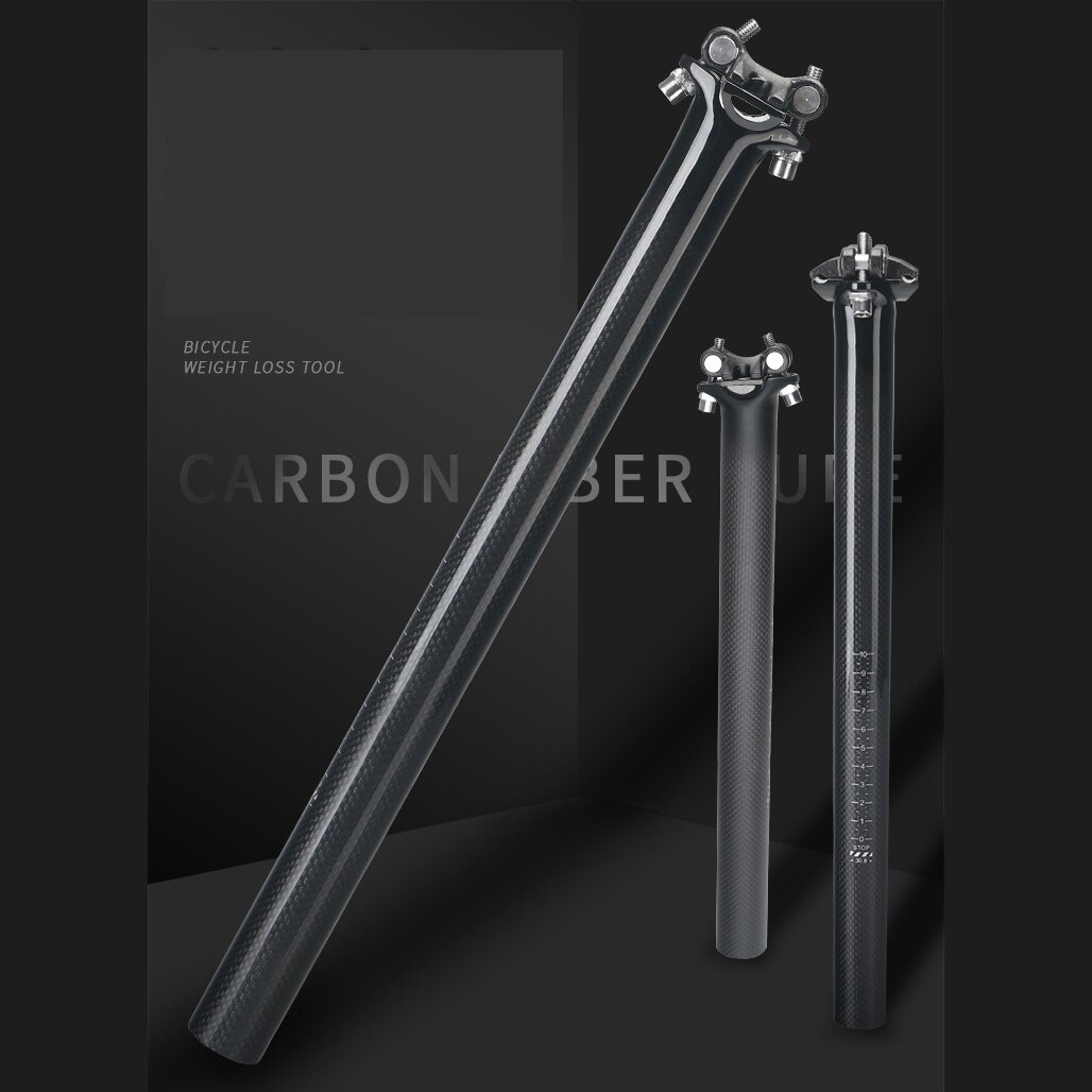 TOSEEK Carbon fiber seatpost Ultralight mtb Bike road bike Seatpost Mountain Bicycle Seat Post 27.2/30.8/31.6mm 3k Carbon Matte