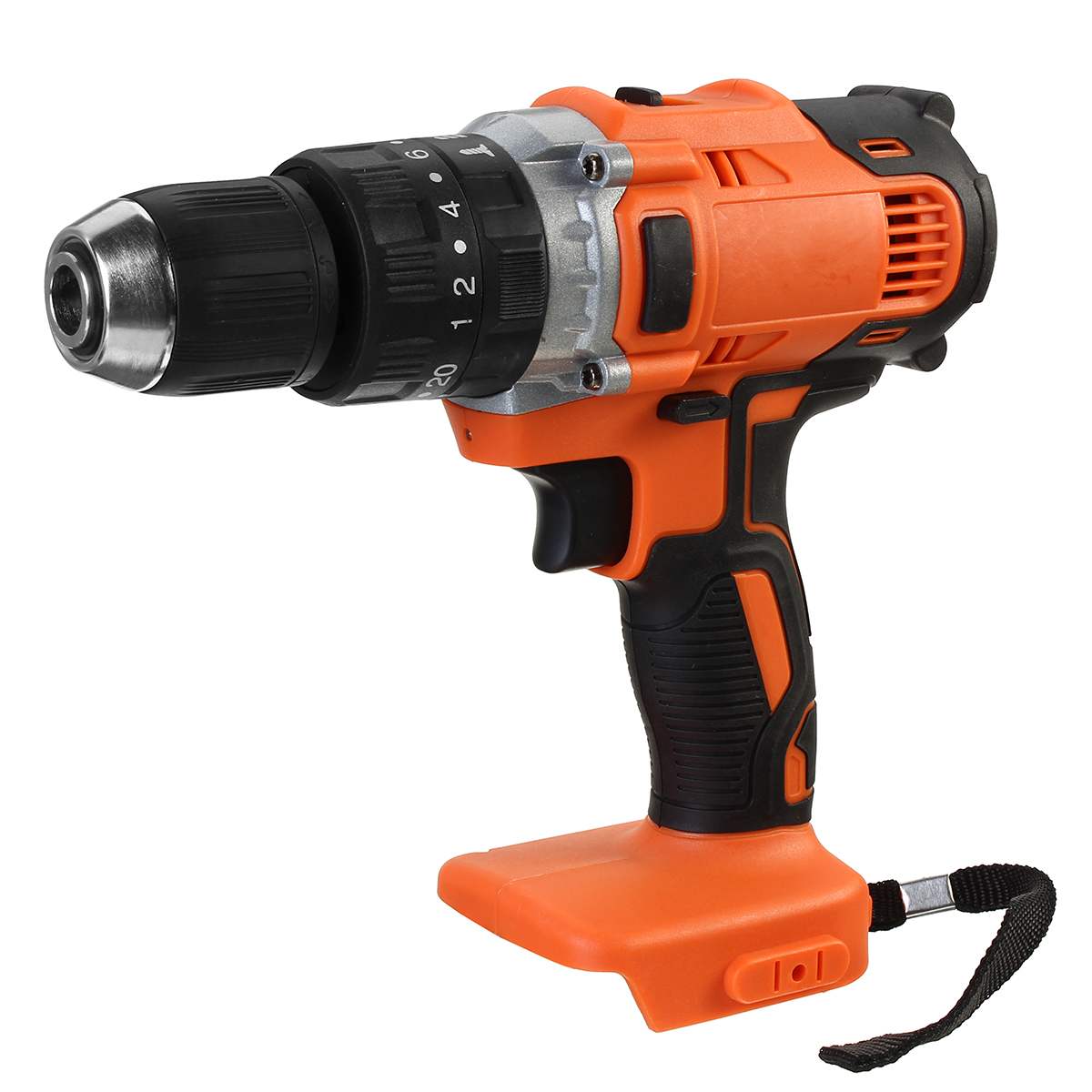 3 in 1 Brushed Electric Drill Hammer 13mm Electric Screwdriver 20+3 Torque Cordless Impact Drill for Makita 18V 21V Battery: Orange