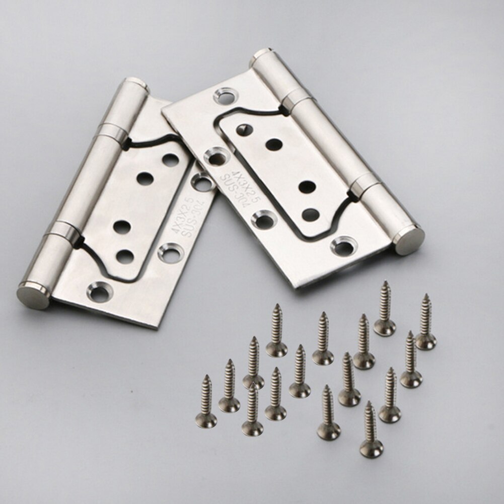 2pcs Heavy Duty Ball Bearing Hardware Easy Install Stainless Steel Home Door Hinge Durable Replacement Parts Thickened Silent