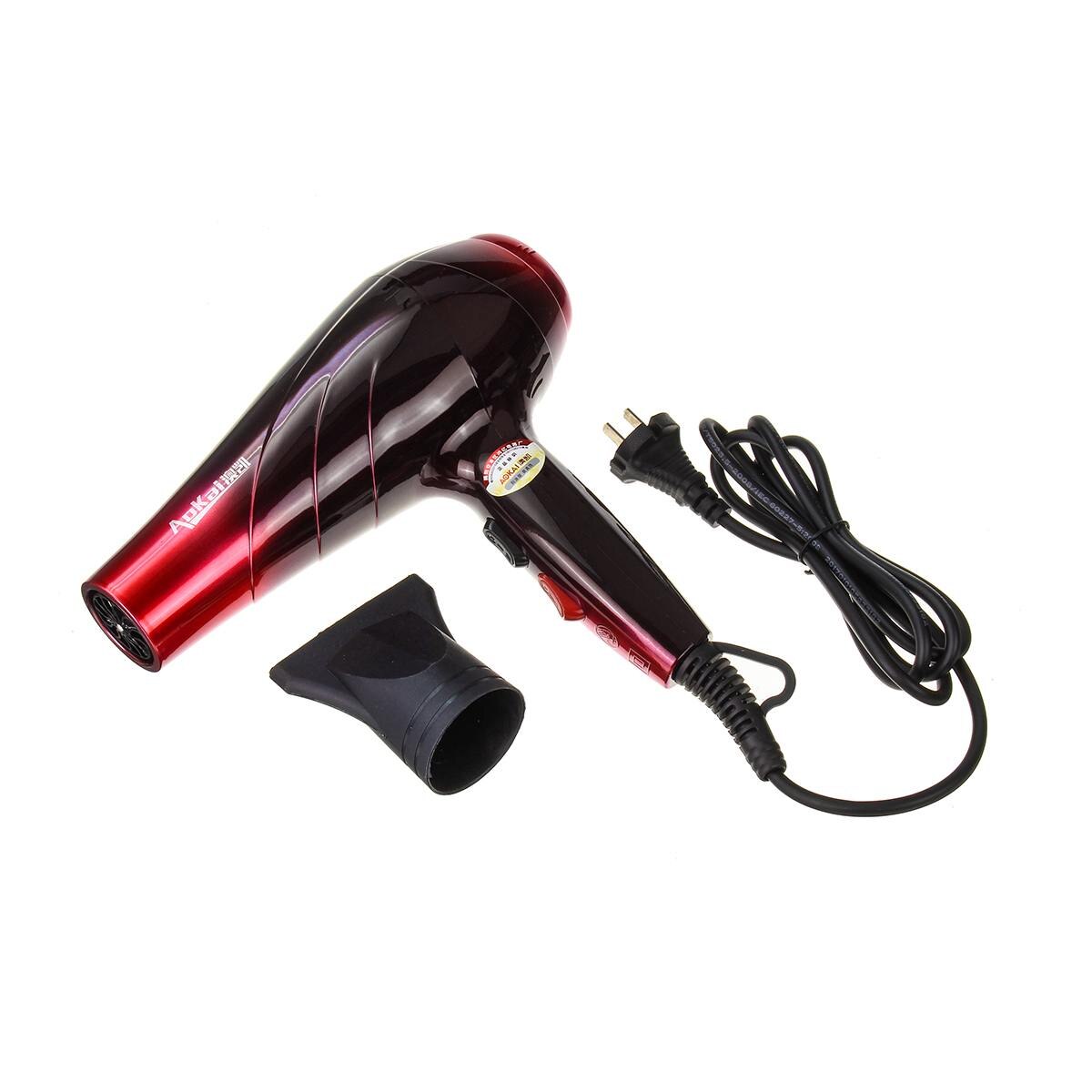 2800W Electric Hair Dryer Salon Household Hairdressing Blow Cold Wind Hair Dryer AC Motor Detachable Air Inlet: Red