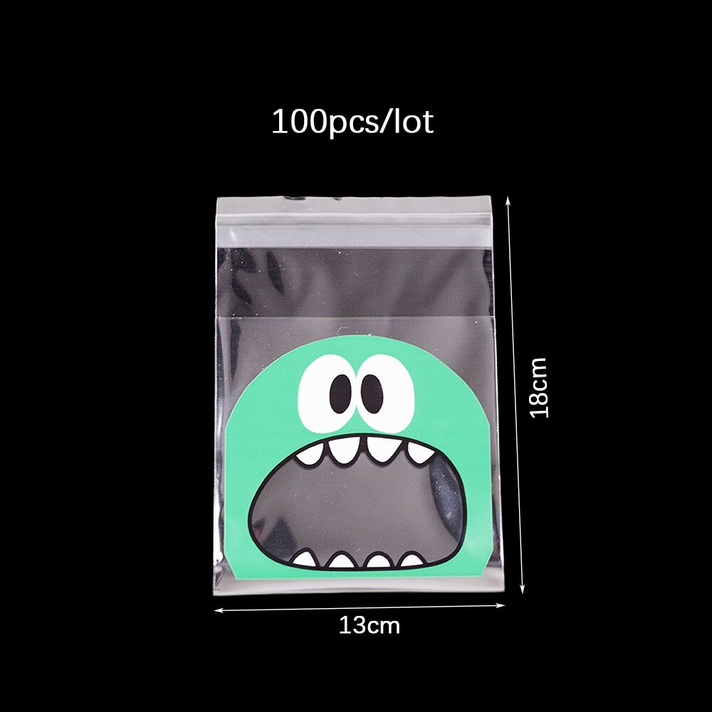 100Pcs Translucent Dot Plastic Biscuit Packaging Bag Opp Bag Wedding Birthday Party Cookie Baking Packaging Bag Candy Bag: H 7x7cm