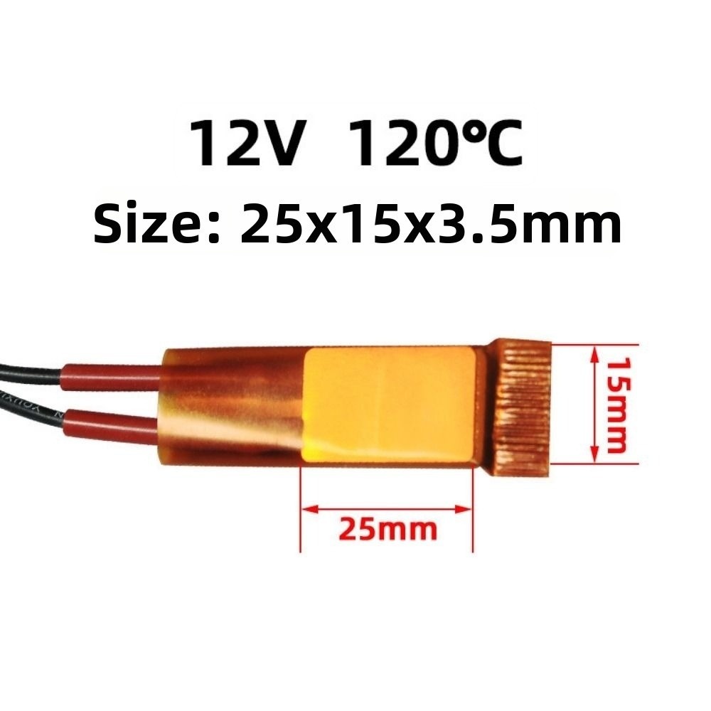 60-270 Graden Verwarmingselement 12V 24V 110V 220V 25*15*3.5mm Krulspelden Heater Celsius PTC Kachels Voor Miniatuur Verwarming: Chocolade