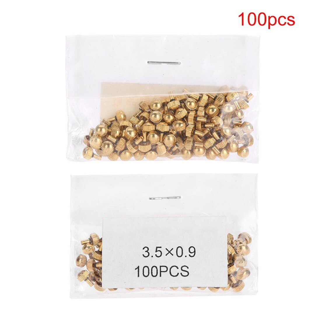 100 Stks/partij Vervanging Schroef Buis Horloge Voor Quartz Horloge Accessoires Goud Zilver Kleur Horloge Crown Onderdelen Set Horloge Reparatie Tool: Long Gold