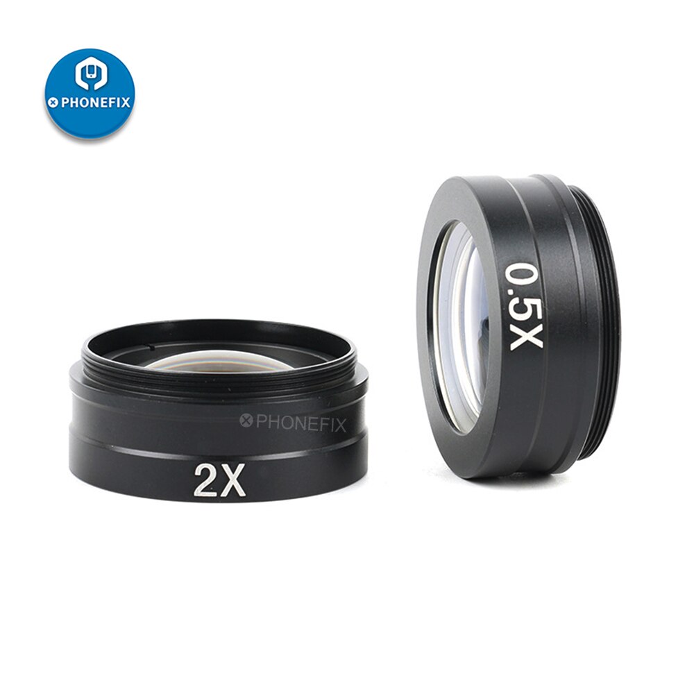Lentes Objetivo Auxiliar Barlow 0.5X 0.7X 1X 2.0X - Para Microscopio Estéreo Binocular O Trinocular