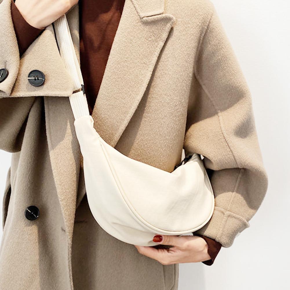 Nylon Crossbody Bag Hobo Sling Crescent Bag Dumpling Small Bag Casual Shoulder Adjustable Women Purse Bag Handbag S T6O3