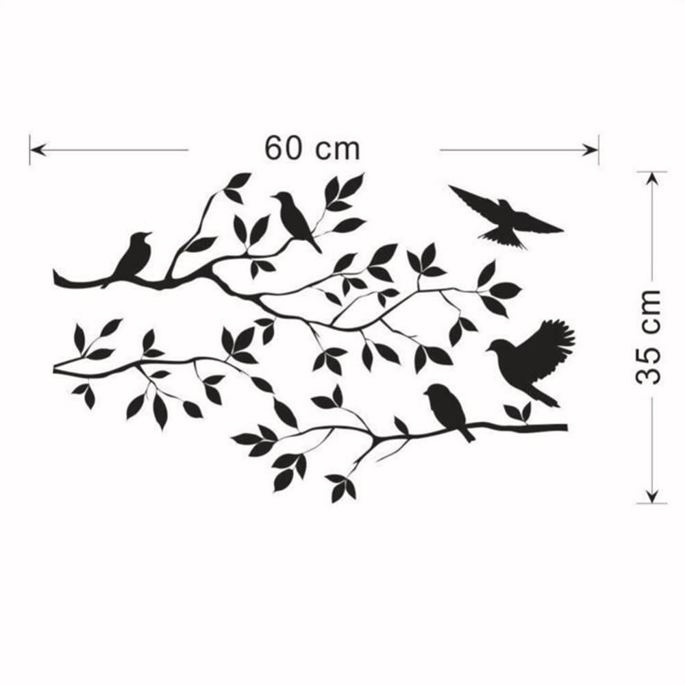 Vogel Tak Muurstickers Boom Blad Decoratieve Vinyl Voor Kinderen Home Decor Woonkamer Stickers Op De Muur Accessoires: Default Title
