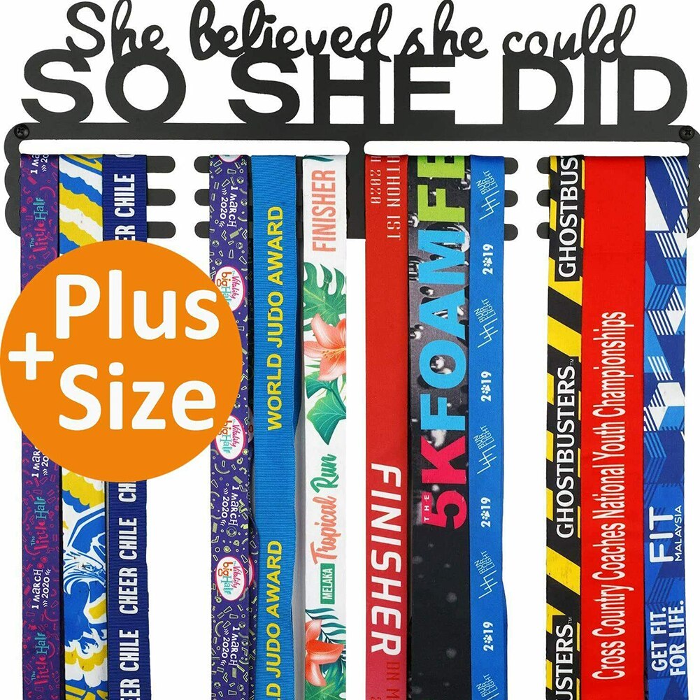 Running Sports Stainless Steel Medal Holder Sport Medal Hanger Holder Display Rack for 30-45 Sport Medal Runner Swim Football