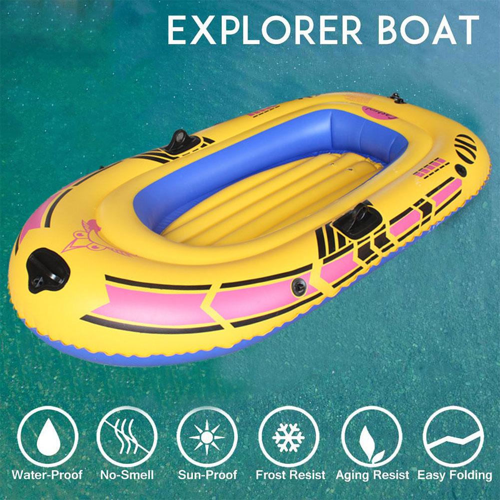 1/2/3 Person Inflatable Boat Blow Up Raft Set With Oars And Foot Pump For Fishing Lake Rafting The Double Valve
