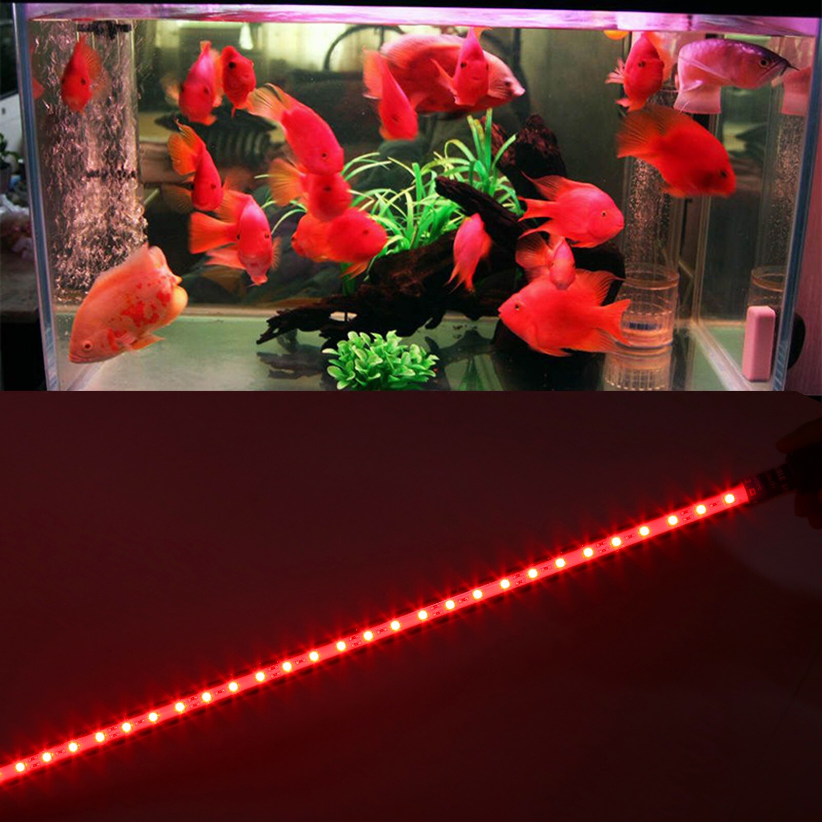 Aquarium Licht 5050 Led Waterdichte Aquarium Licht Onderwater Aquarium Verlichting Decoratieve Verlichting 48Cm 240V Afstandsbediening licht