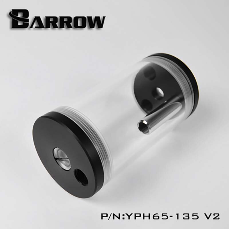 Barrow Reservoir (DIA: 65mm TL:98mm/135mm/220mm/300mm) for water cooler Transparent body Black Cap water tank heatsink gadget