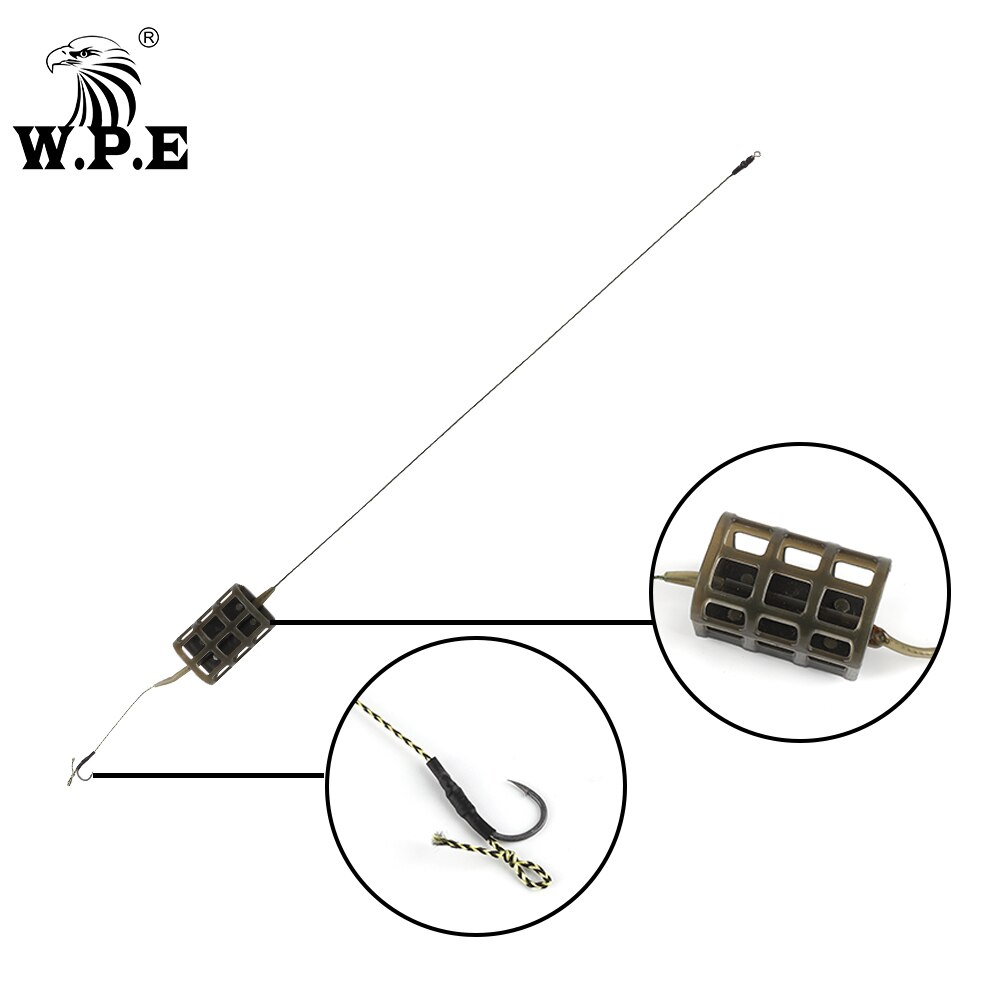 1 Uds. De anzuelo de pesca de carpa, de 30g/40g/50g/60g/70g, línea básica de plomo de trenza, conjunto de aparejo de anzuelo de pez CarpFish de Europa con aparejo de anzuelo de teflón