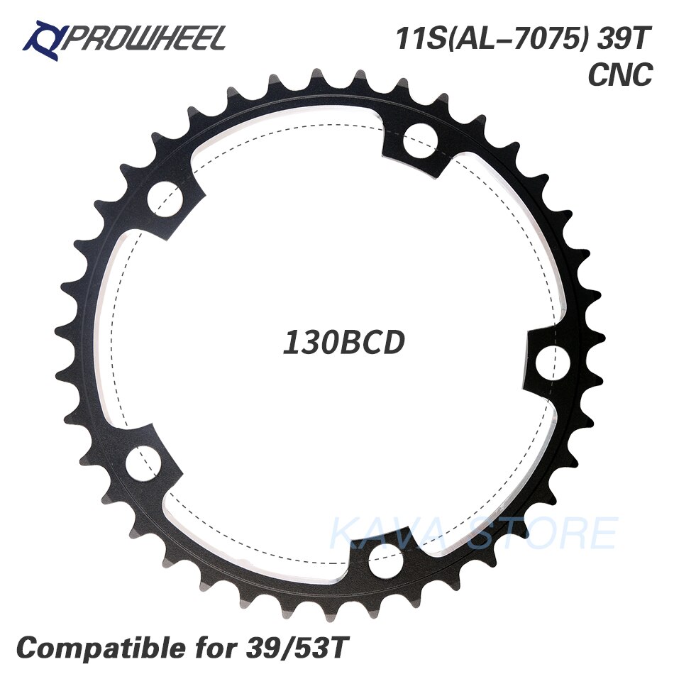 PROWHEEL route vélo plateau 110BCD 130BCD 34/39/50/53T pignon acier/alliage d'aluminium/AL-7075 CNC 8/9/10/11 vitesse chaîne