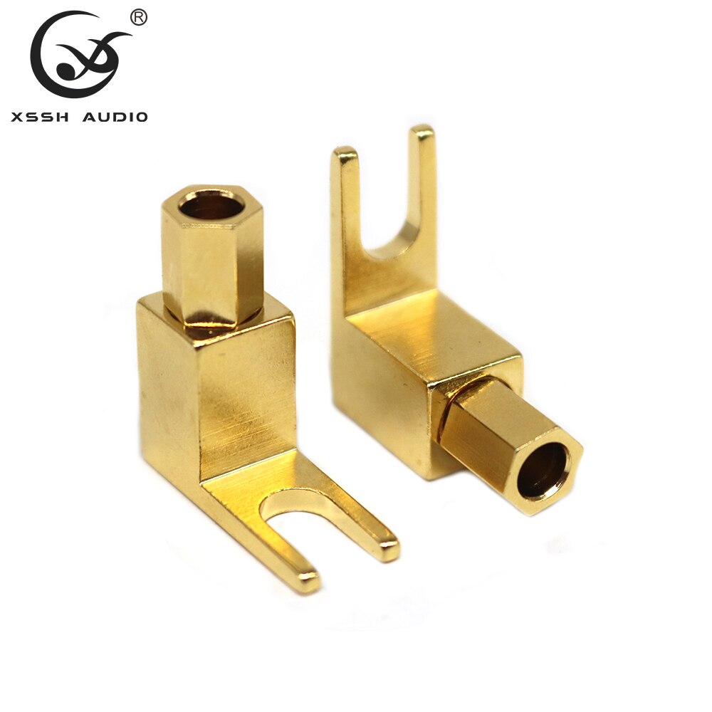 Banana Connector Right-angled 90 Degree Spade XSSH 4~16pcs HIFI Audio Home Theater 5mm Speaker Wire U Y Jack Plug Fork Terminal: 8pcs