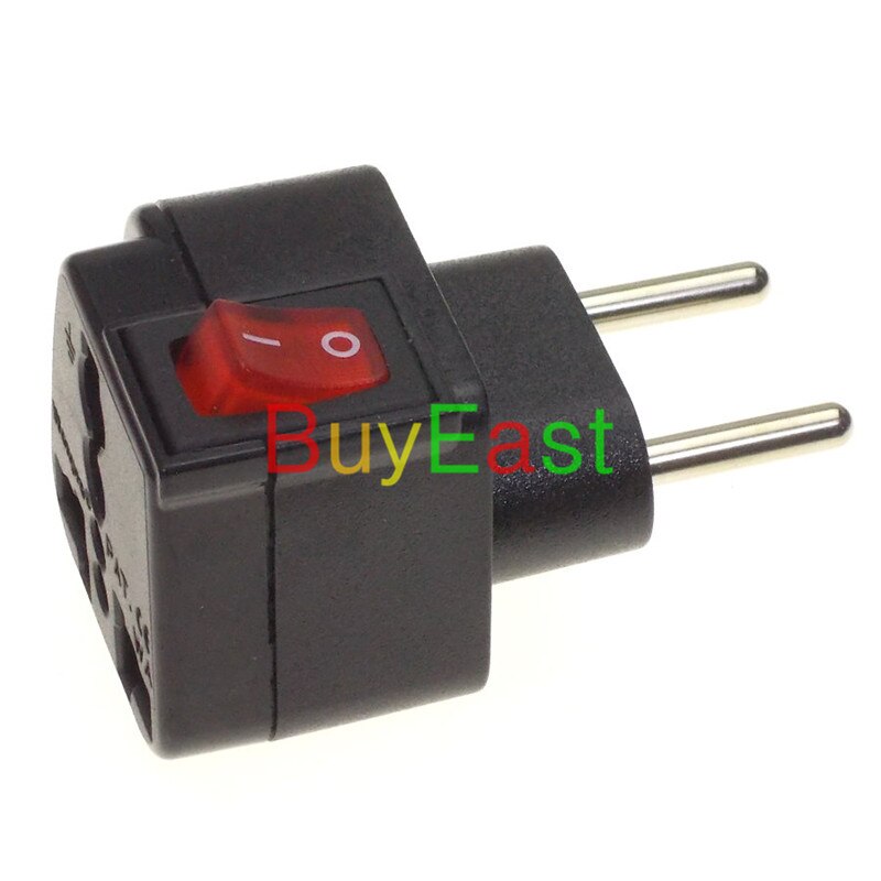Wonpro Europlug Eu Travel Adapter Type C Plug Met Led Hoofdschakelaar Converteren Wereld Plug Zwart