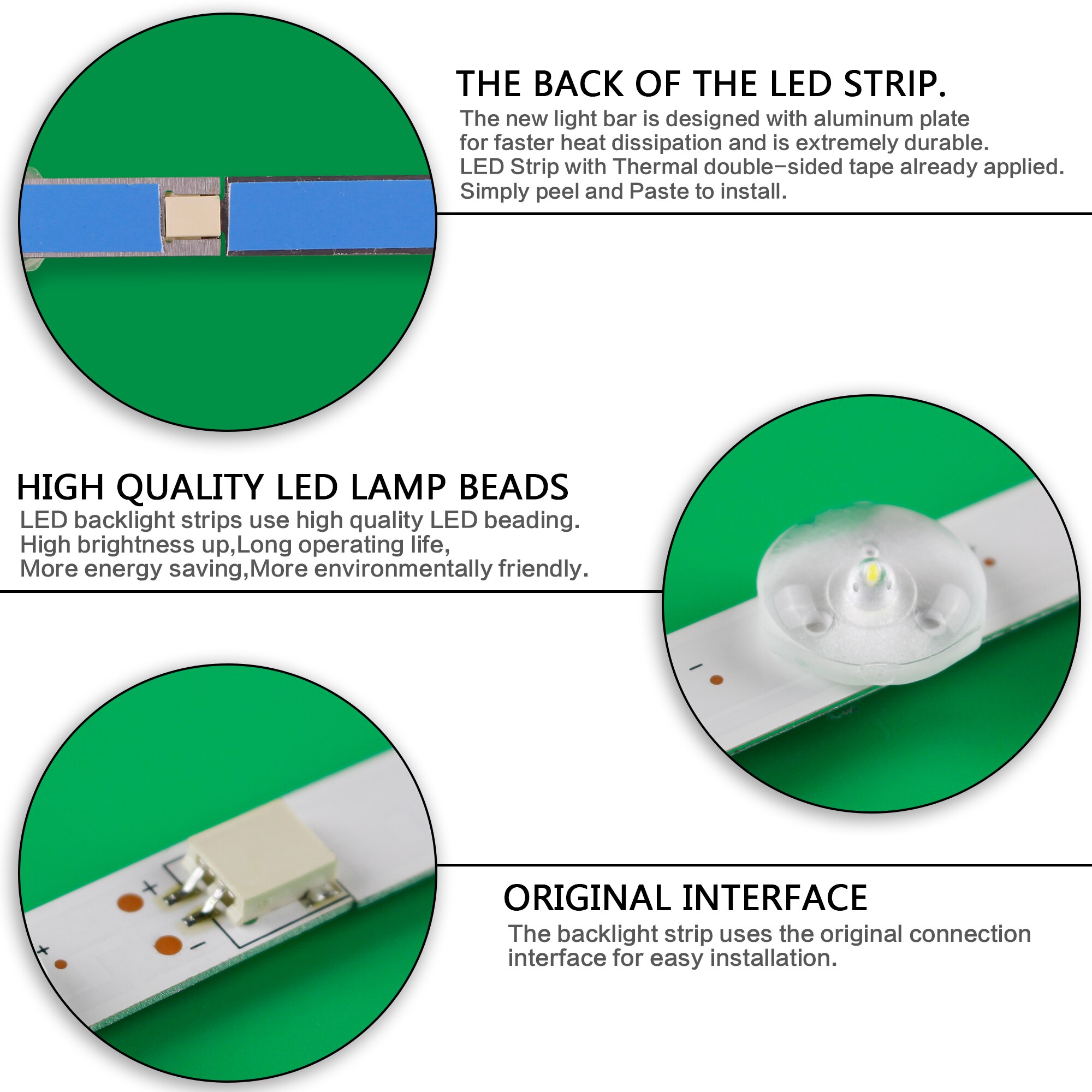 12 stk 94cm led bakgrunnsbelysningslist 9 lysdioder for  lg 47 " lcd  tv 47 ln 519c rad 2.1 6916l-1174a 6916l-1175a 6916l-1176a 6916l-1177a r1 r 2 l1 l 2