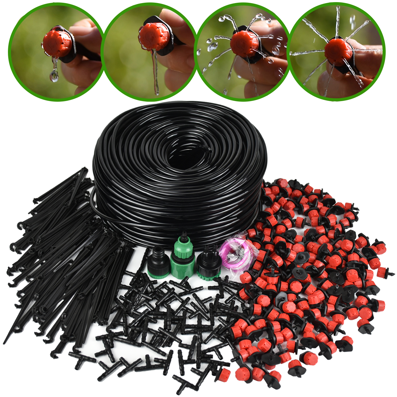 KESLA Greenhouse 10M-30M DIY Drip Irrigation System Automatic Watering Garden Hose Micro Drip Watering Kits Adjustable Drippers