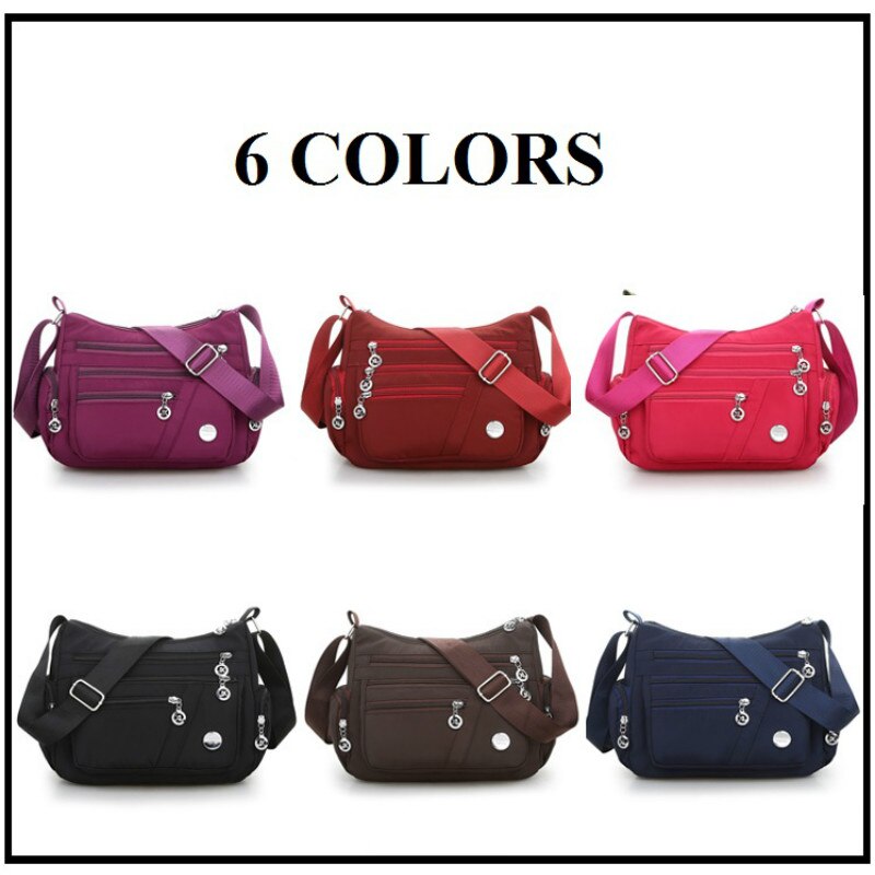 Women Shoulder Messenger Bag Casual Waterproof Nylon Zipper Pocket Handbag Large Capacity Travel Female Crossbody Bags