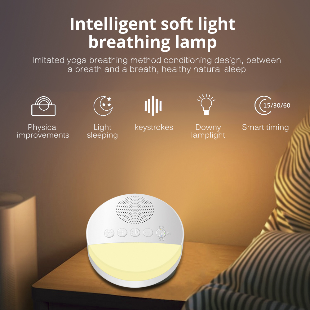 Sova napp baby sova avkoppling vuxen kontor resor white noise maskin usb uppladdningsbar tidsinställd avstängning ljudmaskin